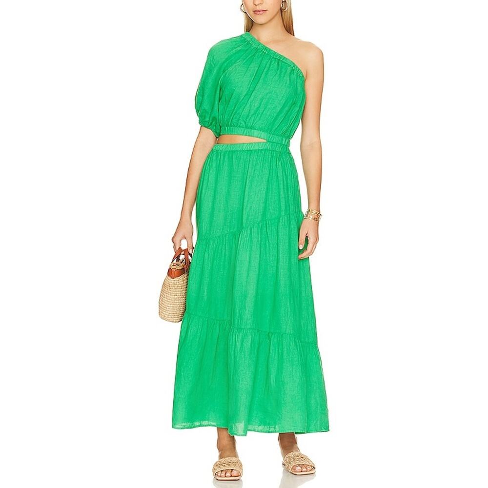 Velvet By Graham & Spencer 'Giselle' Green Linen Dress Size S